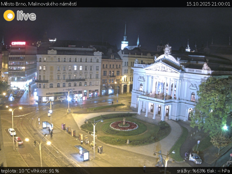 Město Brno - Malinovského náměstí - 15.10.2025 v 21:00 Město Brno - Malinovského náměstí - 15.10.2025 v 21:00