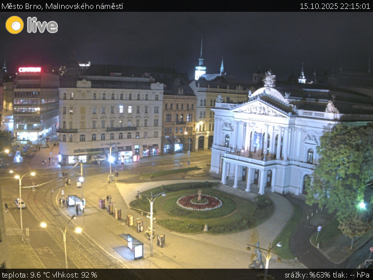 Město Brno - Malinovského náměstí - 15.10.2025 v 22:15 Město Brno - Malinovského náměstí - 15.10.2025 v 22:15