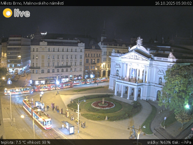 Město Brno - Malinovského náměstí - 16.10.2025 v 05:30 Město Brno - Malinovského náměstí - 16.10.2025 v 05:30