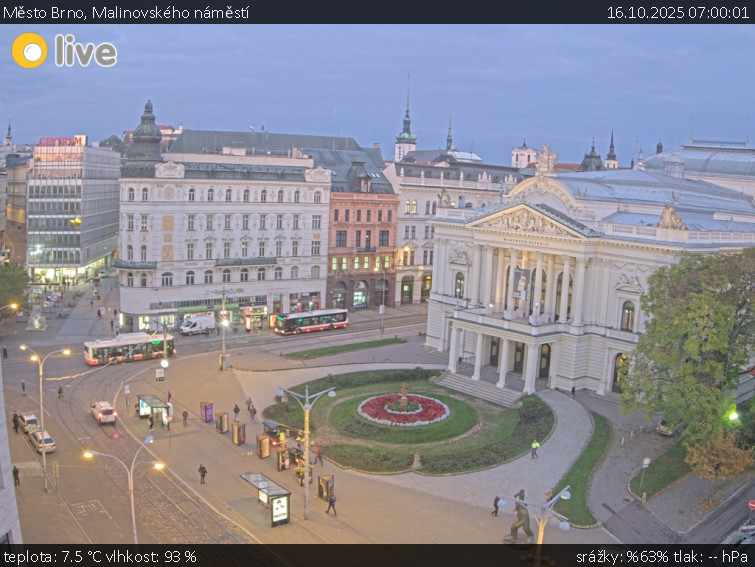Město Brno - Malinovského náměstí - 16.10.2025 v 07:00 Město Brno - Malinovského náměstí - 16.10.2025 v 07:00