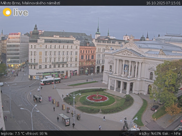 Město Brno - Malinovského náměstí - 16.10.2025 v 07:15 Město Brno - Malinovského náměstí - 16.10.2025 v 07:15
