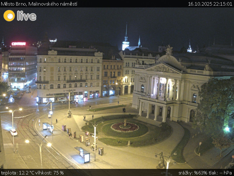 Město Brno - Malinovského náměstí - 16.10.2025 v 22:15 Město Brno - Malinovského náměstí - 16.10.2025 v 22:15