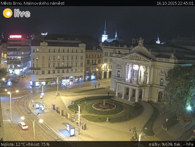 Město Brno - Malinovského náměstí - 16.10.2025 v 22:45 Město Brno - Malinovského náměstí - 16.10.2025 v 22:45