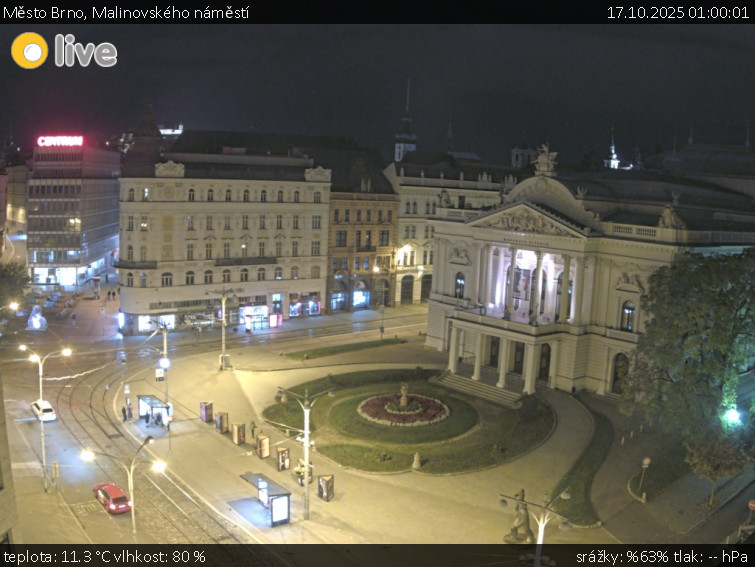 Město Brno - Malinovského náměstí - 17.10.2025 v 01:00 Město Brno - Malinovského náměstí - 17.10.2025 v 01:00