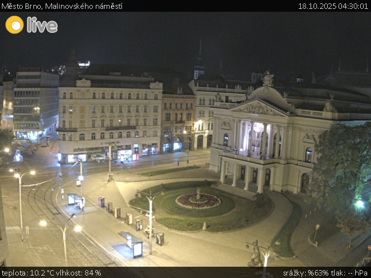 Město Brno - Malinovského náměstí - 18.10.2025 v 04:30 Město Brno - Malinovského náměstí - 18.10.2025 v 04:30