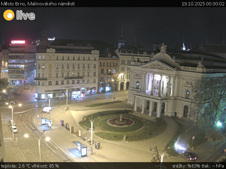 Město Brno - Malinovského náměstí - 19.10.2025 v 00:30 Město Brno - Malinovského náměstí - 19.10.2025 v 00:30
