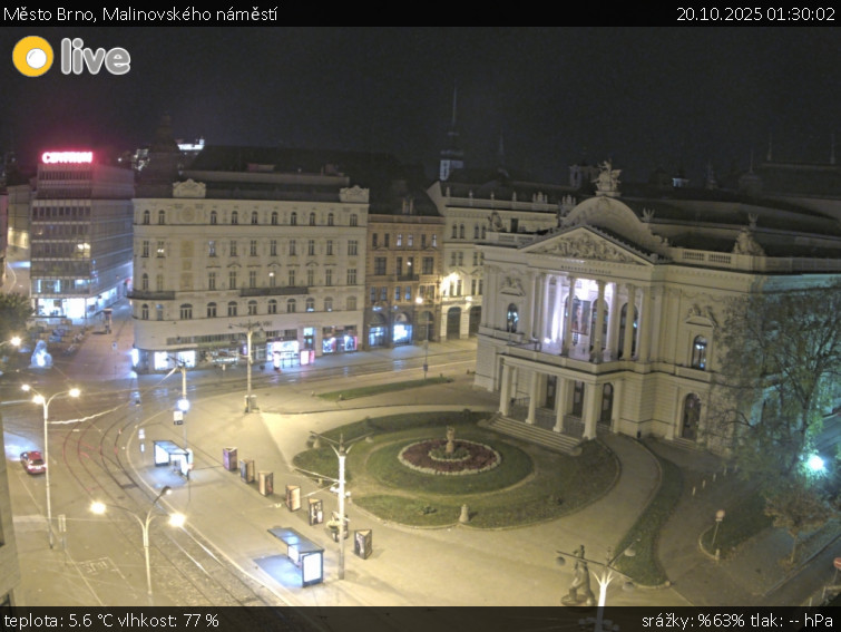 Město Brno - Malinovského náměstí - 20.10.2025 v 01:30 Město Brno - Malinovského náměstí - 20.10.2025 v 01:30