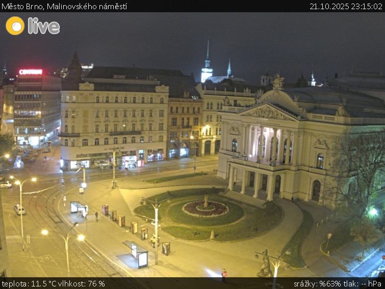Město Brno - Malinovského náměstí - 21.10.2025 v 23:15 Město Brno - Malinovského náměstí - 21.10.2025 v 23:15