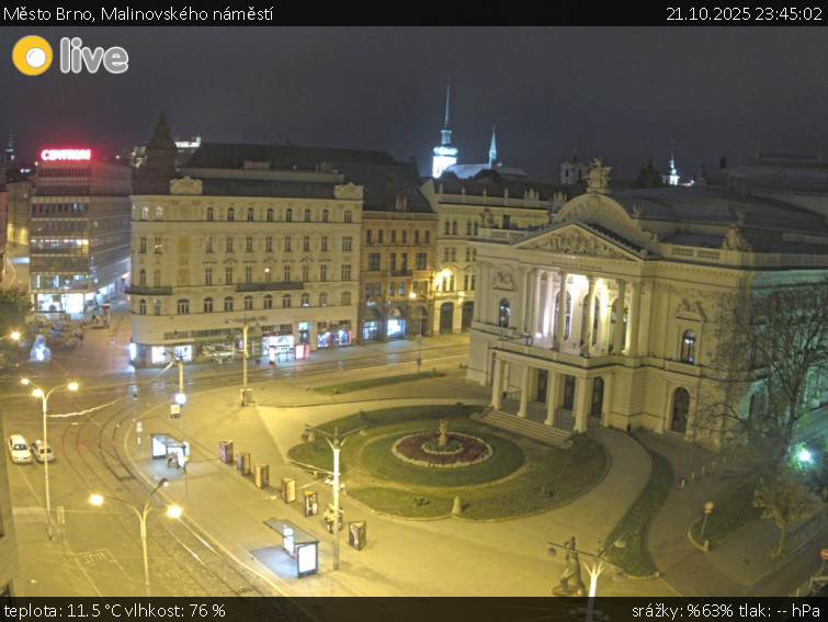 Město Brno - Malinovského náměstí - 21.10.2025 v 23:45 Město Brno - Malinovského náměstí - 21.10.2025 v 23:45