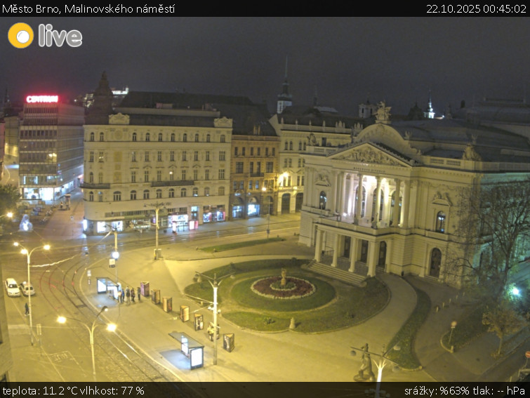 Město Brno - Malinovského náměstí - 22.10.2025 v 00:45 Město Brno - Malinovského náměstí - 22.10.2025 v 00:45