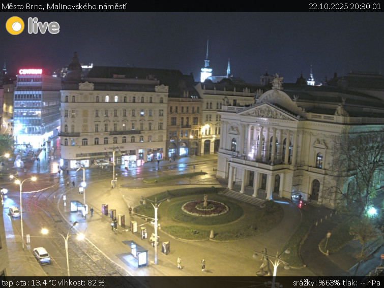 Město Brno - Malinovského náměstí - 22.10.2025 v 20:30 Město Brno - Malinovského náměstí - 22.10.2025 v 20:30