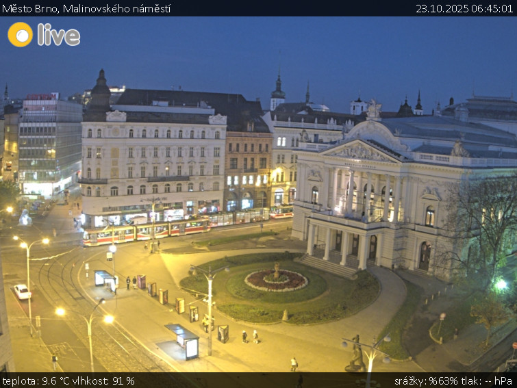 Město Brno - Malinovského náměstí - 23.10.2025 v 06:45 Město Brno - Malinovského náměstí - 23.10.2025 v 06:45