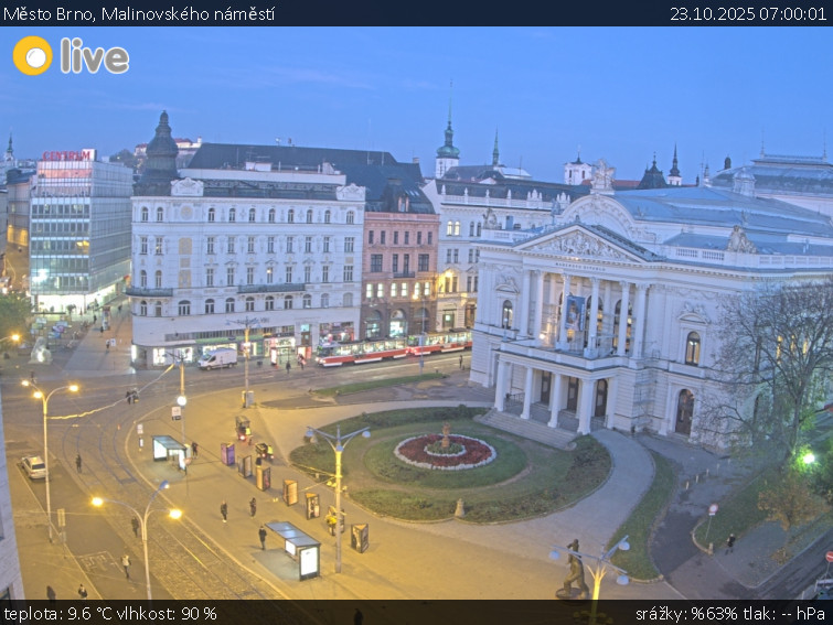 Město Brno - Malinovského náměstí - 23.10.2025 v 07:00 Město Brno - Malinovského náměstí - 23.10.2025 v 07:00