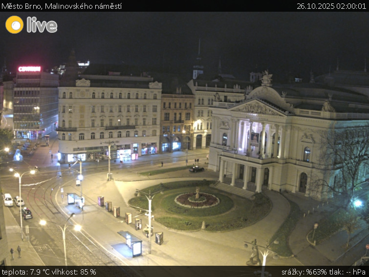 Město Brno - Malinovského náměstí - 26.10.2025 v 02:00 Město Brno - Malinovského náměstí - 26.10.2025 v 02:00