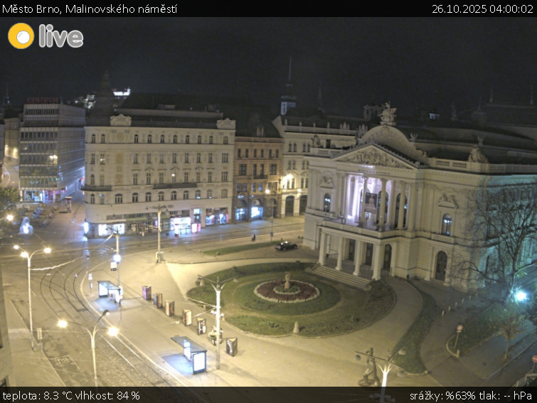 Město Brno - Malinovského náměstí - 26.10.2025 v 04:00 Město Brno - Malinovského náměstí - 26.10.2025 v 04:00