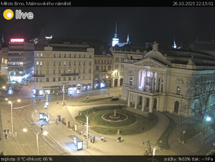 Město Brno - Malinovského náměstí - 26.10.2025 v 22:15 Město Brno - Malinovského náměstí - 26.10.2025 v 22:15