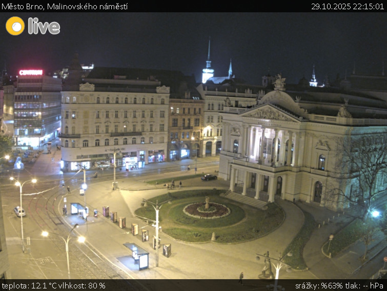 Město Brno - Malinovského náměstí - 29.10.2025 v 22:15 Město Brno - Malinovského náměstí - 29.10.2025 v 22:15