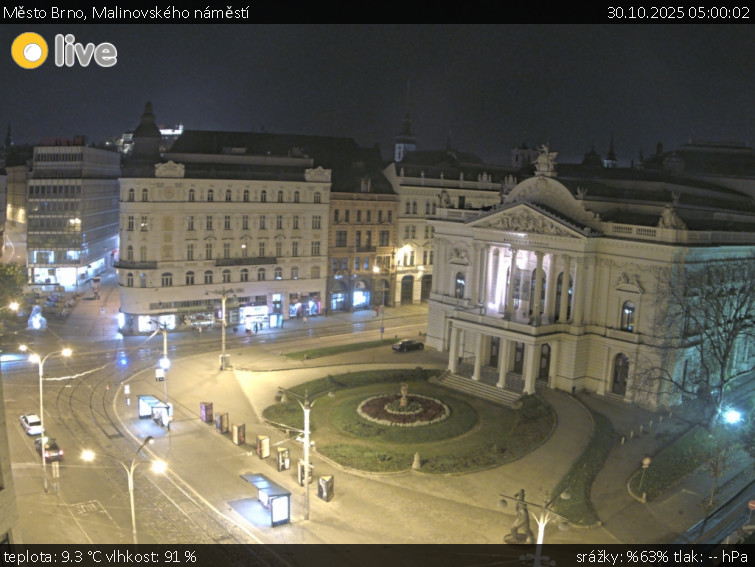 Město Brno - Malinovského náměstí - 30.10.2025 v 05:00 Město Brno - Malinovského náměstí - 30.10.2025 v 05:00