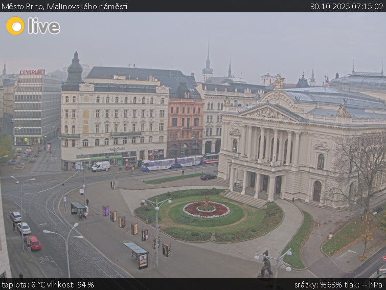 Město Brno - Malinovského náměstí - 30.10.2025 v 07:15 Město Brno - Malinovského náměstí - 30.10.2025 v 07:15