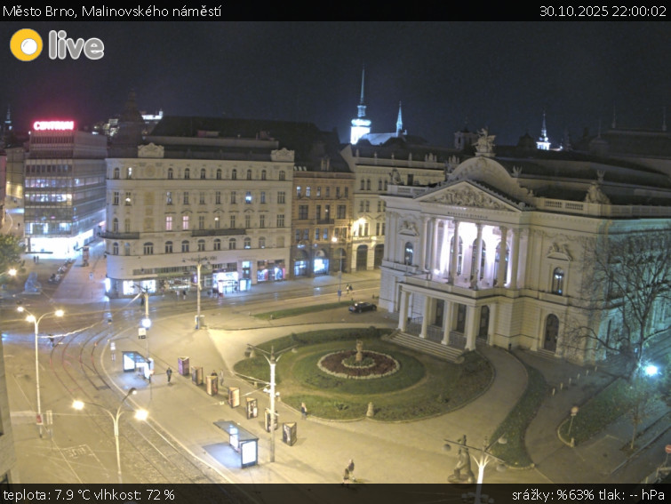 Město Brno - Malinovského náměstí - 30.10.2025 v 22:00 Město Brno - Malinovského náměstí - 30.10.2025 v 22:00