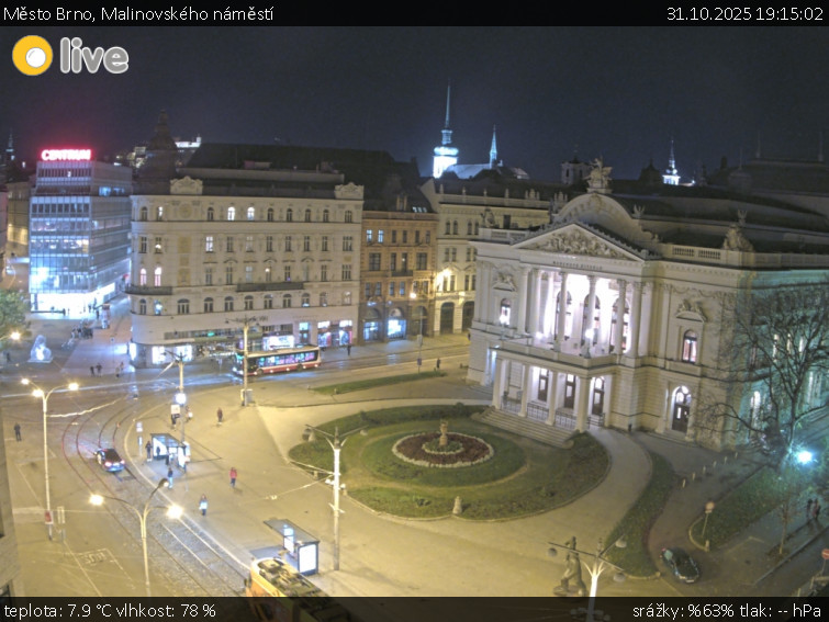 Město Brno - Malinovského náměstí - 31.10.2025 v 19:15 Město Brno - Malinovského náměstí - 31.10.2025 v 19:15