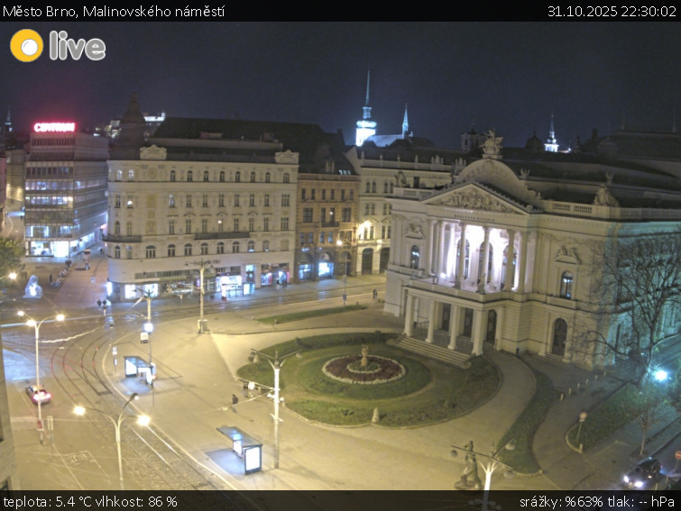 Město Brno - Malinovského náměstí - 31.10.2025 v 22:30 Město Brno - Malinovského náměstí - 31.10.2025 v 22:30