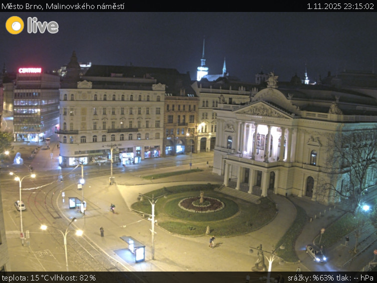 Město Brno - Malinovského náměstí - 1.11.2025 v 23:15 Město Brno - Malinovského náměstí - 1.11.2025 v 23:15
