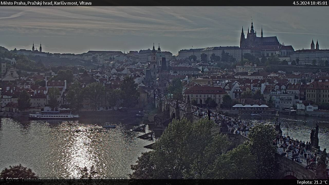 Webkamera Pražský hrad, Vltava, Karlův most