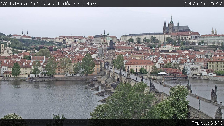 Město Praha - Pražský hrad, Karlův most, Vltava - 19.4.2024 v 07:00