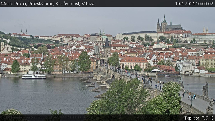 Město Praha - Pražský hrad, Karlův most, Vltava - 19.4.2024 v 10:00