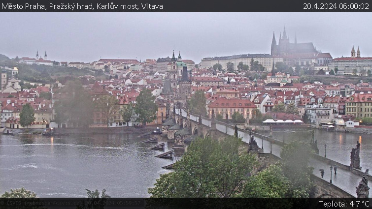 Město Praha - Pražský hrad, Karlův most, Vltava - 20.4.2024 v 06:00