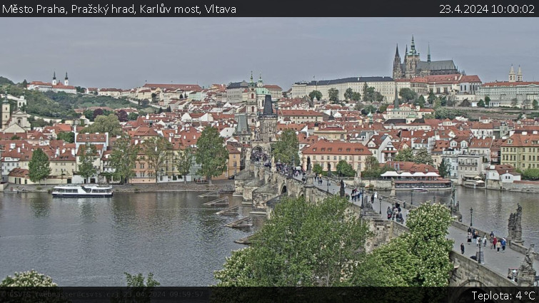 Město Praha - Pražský hrad, Karlův most, Vltava - 23.4.2024 v 10:00