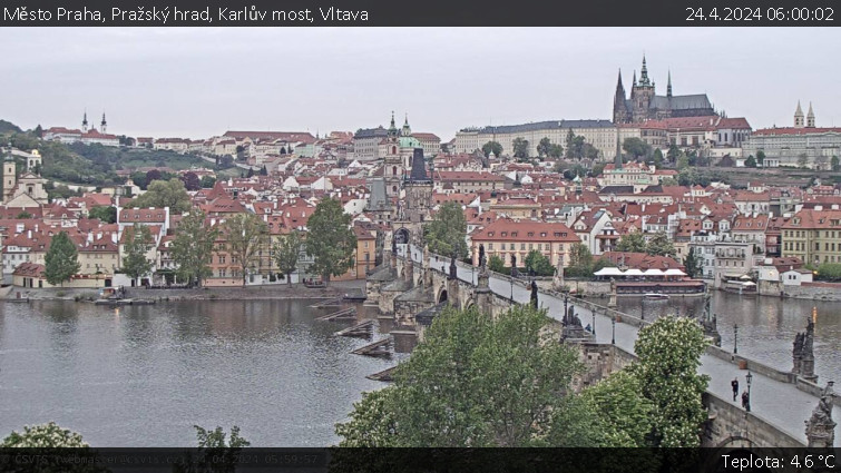 Město Praha - Pražský hrad, Karlův most, Vltava - 24.4.2024 v 06:00