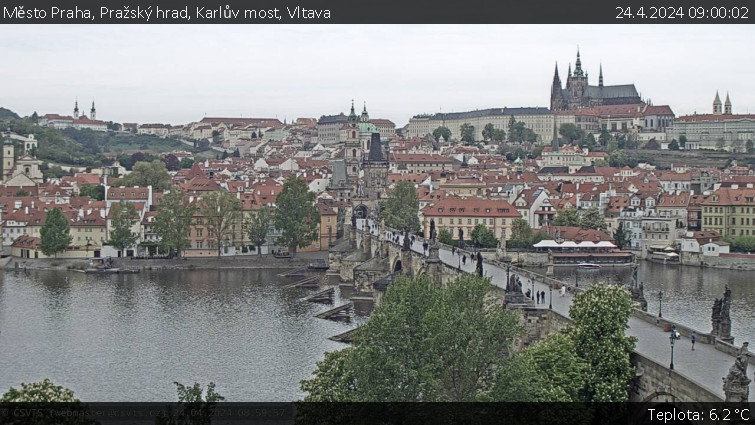 Město Praha - Pražský hrad, Karlův most, Vltava - 24.4.2024 v 09:00