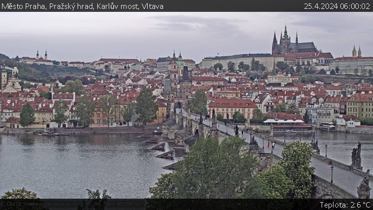 Město Praha - Pražský hrad, Karlův most, Vltava - 25.4.2024 v 06:00