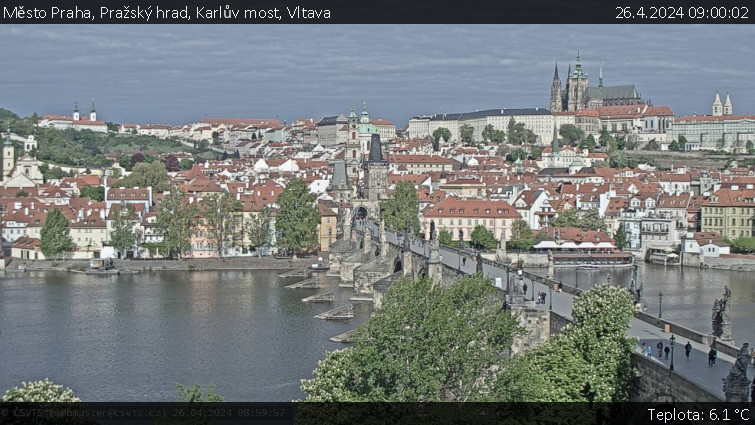 Město Praha - Pražský hrad, Karlův most, Vltava - 26.4.2024 v 09:00