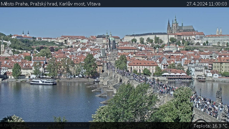 Město Praha - Pražský hrad, Karlův most, Vltava - 27.4.2024 v 11:00