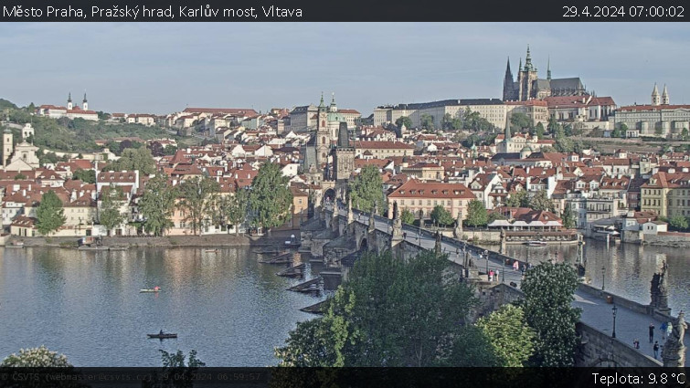 Město Praha - Pražský hrad, Karlův most, Vltava - 29.4.2024 v 07:00