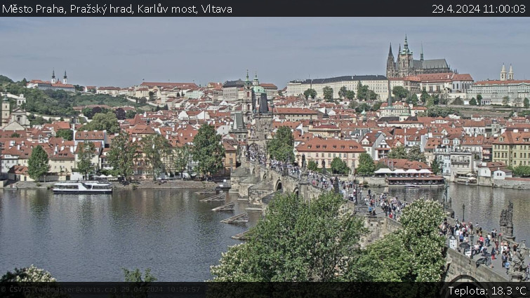 Město Praha - Pražský hrad, Karlův most, Vltava - 29.4.2024 v 11:00