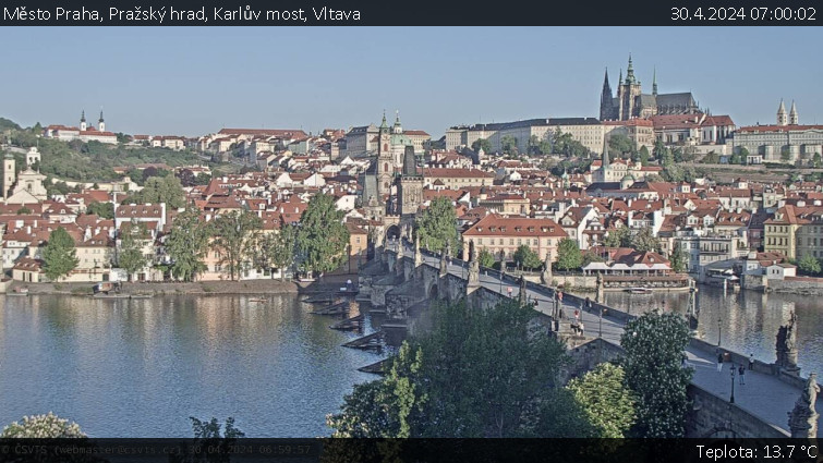 Město Praha - Pražský hrad, Karlův most, Vltava - 30.4.2024 v 07:00