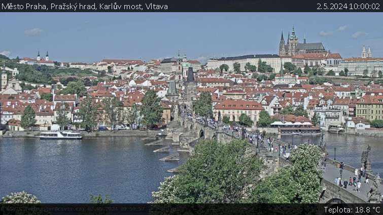 Město Praha - Pražský hrad, Karlův most, Vltava - 2.5.2024 v 10:00