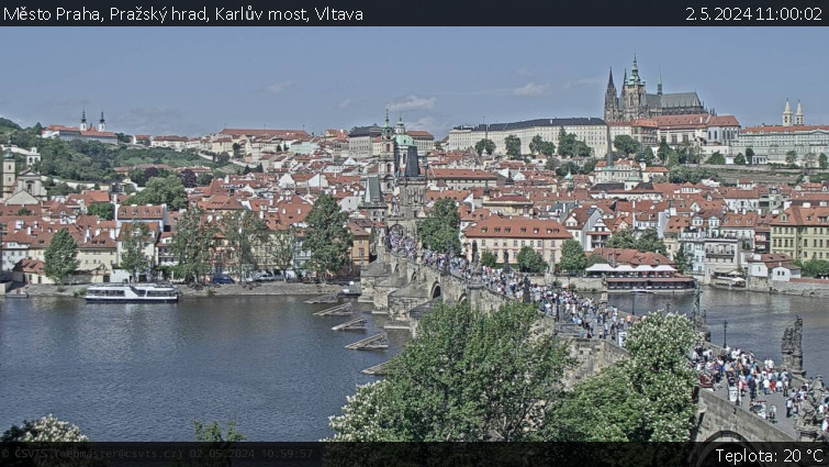 Město Praha - Pražský hrad, Karlův most, Vltava - 2.5.2024 v 11:00
