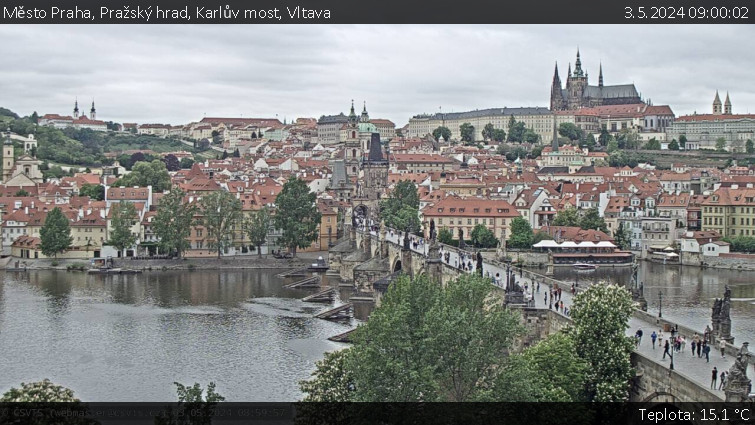 Město Praha - Pražský hrad, Karlův most, Vltava - 3.5.2024 v 09:00