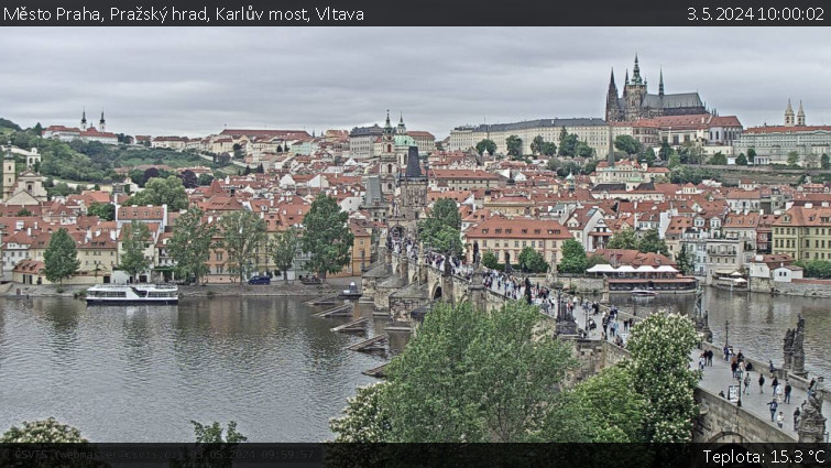 Město Praha - Pražský hrad, Karlův most, Vltava - 3.5.2024 v 10:00