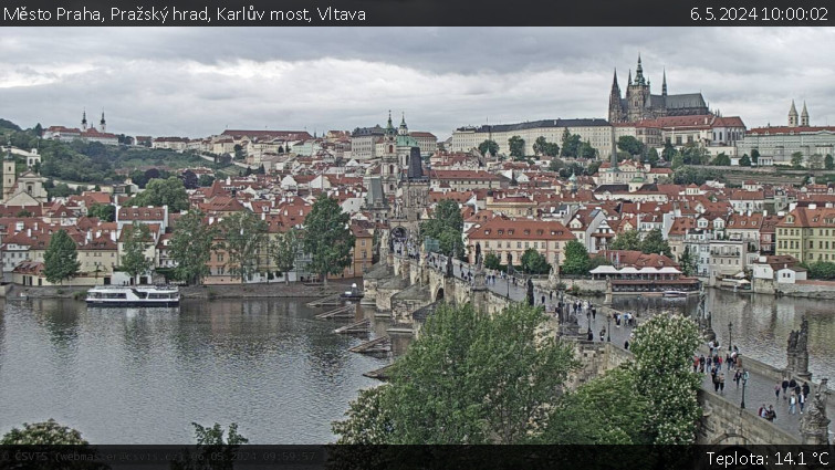Město Praha - Pražský hrad, Karlův most, Vltava - 6.5.2024 v 10:00