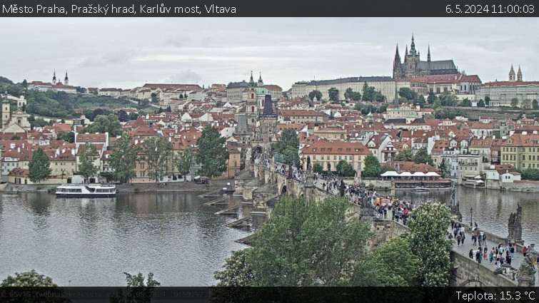 Město Praha - Pražský hrad, Karlův most, Vltava - 6.5.2024 v 11:00