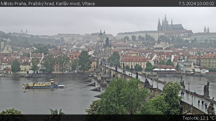 Město Praha - Pražský hrad, Karlův most, Vltava - 7.5.2024 v 10:00