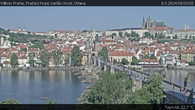 Město Praha - Pražský hrad, Karlův most, Vltava - 9.5.2024 v 09:00