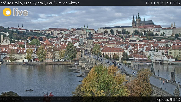 Město Praha - Pražský hrad, Karlův most, Vltava - 15.10.2025 v 09:00 Město Praha - Pražský hrad, Karlův most, Vltava - 15.10.2025 v 09:00