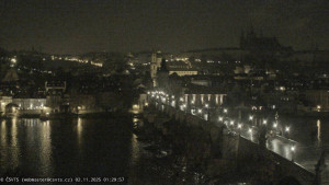 Město Praha - Pražský hrad, Karlův most, Vltava - 2.11.2025 v 01:30 Město Praha - Pražský hrad, Karlův most, Vltava - 2.11.2025 v 01:30